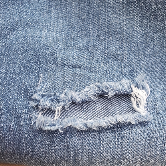 Kut From the Kloth Distressed High Rise Crop Straight Leg Raw Hem Jeans Size 16 - Picture 8 of 12